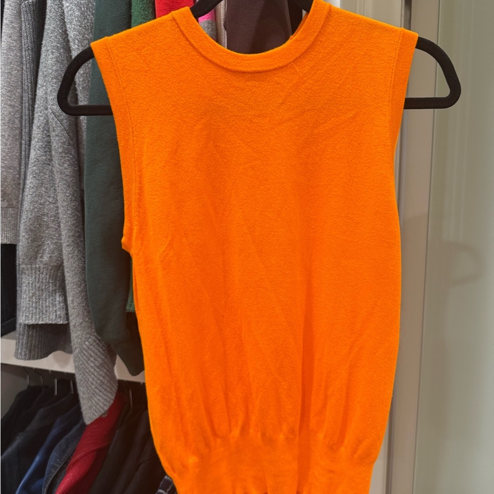 Vibrant Orange Sleeveless Top